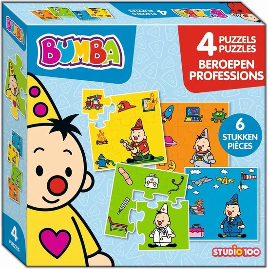Bumba 4 In 1 Puzzel - Beroepen - 4 X 6 Stukken 3 Bumba 4 In 1 Puzzel - Beroepen - 4 X 6 Stukken