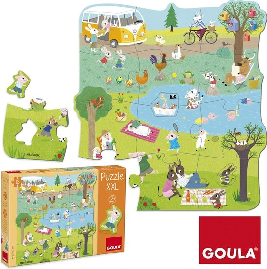 Goula XXL Legpuzzel - Naar Buiten - 16 Stukjes 4 Goula XXL Legpuzzel - Naar Buiten - 16 Stukjes - Afbeelding 2
