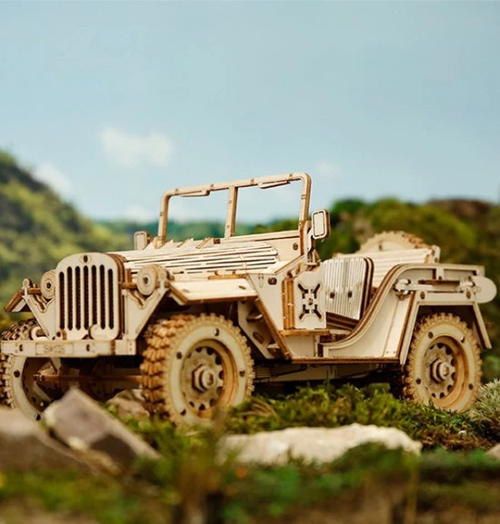 Robotime Modelbouwpakket Army Jeep 18,9 Cm Hout 369-delig 12 Robotime Modelbouwpakket Army Jeep 18,9 Cm Hout 369-delig - Afbeelding 10