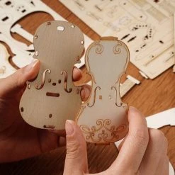 Robotime DIY 3D Houtenpuzzel Muziekinstrument Cello, TG411, 7x7x20cm - 6946785116809 -Exporteren puzzels winkel 550x578 10
