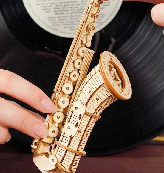 Robotime 3D Houten Puzzel Muziekinstrument Saxophone, TG309, 8,5x7x23cm - 6946785116793 11 Robotime 3D Houten Puzzel Muziekinstrument Saxophone, TG309, 8,5x7x23cm - 6946785116793 - Afbeelding 9