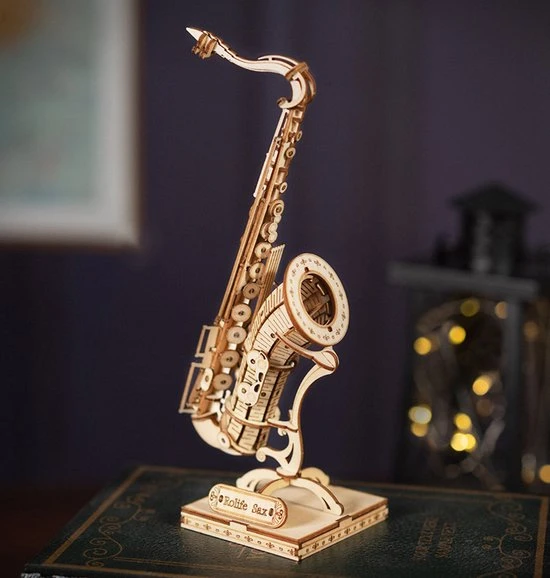 Robotime 3D Houten Puzzel Muziekinstrument Saxophone, TG309, 8,5x7x23cm - 6946785116793 13 Robotime 3D Houten Puzzel Muziekinstrument Saxophone, TG309, 8,5x7x23cm - 6946785116793 - Afbeelding 11