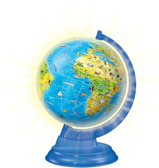 Ravensburger XXL Globe (Engels) Night Edition - 3D Puzzel - 180 Stukjes 5 Ravensburger XXL Globe (Engels) Night Edition - 3D Puzzel - 180 Stukjes - Afbeelding 3