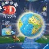 Ravensburger XXL Globe (Engels) Night Edition - 3D Puzzel - 180 Stukjes -Exporteren puzzels winkel 550x590