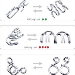 Merkloos IQ Puzzel 3D - Metaal En Hout - 6 Verschillende Breinbrekers -Exporteren puzzels winkel 550x596 1