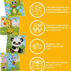 Aslan? 4 Houten Puzzels Van 9 Stukjes - Dieren: Panda, Kikker, Olifant En Giraffe - Voor Kinderen Van 1-4 Jaar 12 Aslan? 4 Houten Puzzels Van 9 Stukjes - Dieren: Panda, Kikker, Olifant En Giraffe - Voor Kinderen Van 1-4 Jaar -Exporteren puzzels winkel 550x598