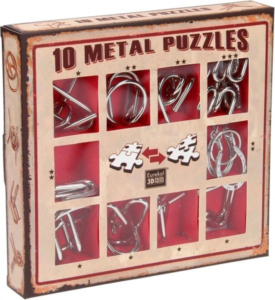 Eureka - Eureka! 10 Metalen Puzzels Rode Editie 7 Eureka - Eureka! 10 Metalen Puzzels Rode Editie - Afbeelding 5
