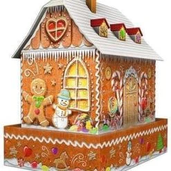 Ravensburger Kerst Gingerbread House Night Edition - 3D Puzzel Gebouw - 216 Stukjes -Exporteren puzzels winkel 550x629 1