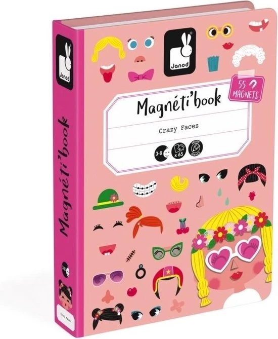 Janod Magnetibook - Gekke Gezichten Meisjes 13 Janod Magnetibook - Gekke Gezichten Meisjes - Afbeelding 11