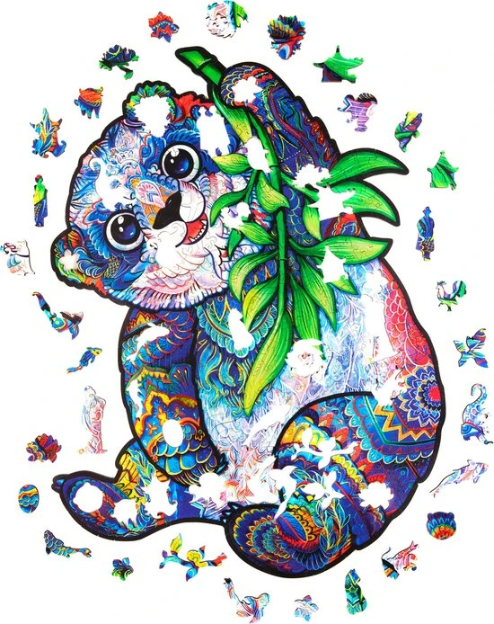 UNIDRAGON Houten Puzzel Dier - Serieuze Panda - 318 Stukjes - King Size 31x41 Cm 8 UNIDRAGON Houten Puzzel Dier - Serieuze Panda - 318 Stukjes - King Size 31x41 Cm - Afbeelding 6