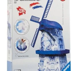 Ravensburger Windmolen Delftsblauw - 3D Puzzel Gebouw - 216 Stukjes -Exporteren puzzels winkel 550x710 1