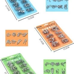 ICollection Metalen IQ Puzzels - 8 Stuks - Breinbrekers - Type 3/Oranje - Schoencadeau -Exporteren puzzels winkel 550x712 1