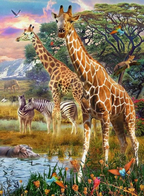 Ravensburger Puzzel Kleurrijke Savanne - Legpuzzel - 150XXL Stukjes 3 Ravensburger Puzzel Kleurrijke Savanne - Legpuzzel - 150XXL Stukjes