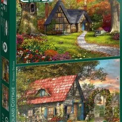 Falcon Puzzel The Woodland Cottage - Legpuzzel - 2 X 1000 Stukjes -Exporteren puzzels winkel 550x767