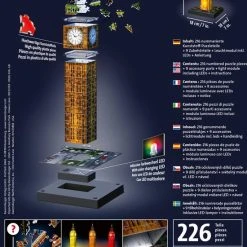 Ravensburger Big Ben Night Edition- 3D Puzzel Gebouw - 216 Stukjes -Exporteren puzzels winkel 550x775