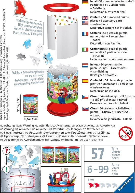 Ravensburger Pennenbak Super Mario - 3D Puzzel - 54 Stukjes 5 Ravensburger Pennenbak Super Mario - 3D Puzzel - 54 Stukjes - Afbeelding 3