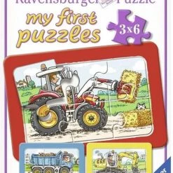 Ravensburger Graafmachine, Tractor En Kiepauto- My First Puzzels -3x6 Stukjes - Kinderpuzzel -Exporteren puzzels winkel 550x786