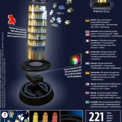Ravensburger Toren Van Pisa 3D Puzzel Night Edition - 216 Stukjes -Exporteren puzzels winkel 550x800