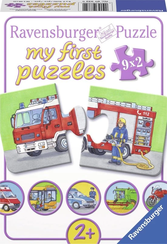 Ravensburger Speciale Voertuigen- My First Puzzles -9x2 Stukjes - Kinderpuzzel 3 Ravensburger Speciale Voertuigen- My First Puzzles -9x2 Stukjes - Kinderpuzzel