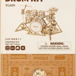 Robotime 3D Houtenpuzzel Muziekinstrument Drumstel, TG409, 19x13,5x11cm - 6946785116816 -Exporteren puzzels winkel 550x803