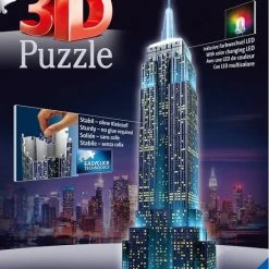 Ravensburger Empire State Building Night Edition - 3D Puzzel Gebouw Van 216 Stukjes
