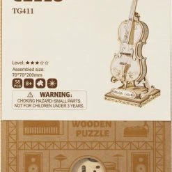 Robotime DIY 3D Houtenpuzzel Muziekinstrument Cello, TG411, 7x7x20cm - 6946785116809 -Exporteren puzzels winkel 550x817 1