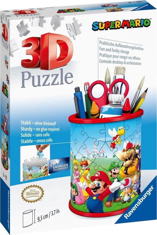 Ravensburger Pennenbak Super Mario - 3D Puzzel - 54 Stukjes 3 Ravensburger Pennenbak Super Mario - 3D Puzzel - 54 Stukjes