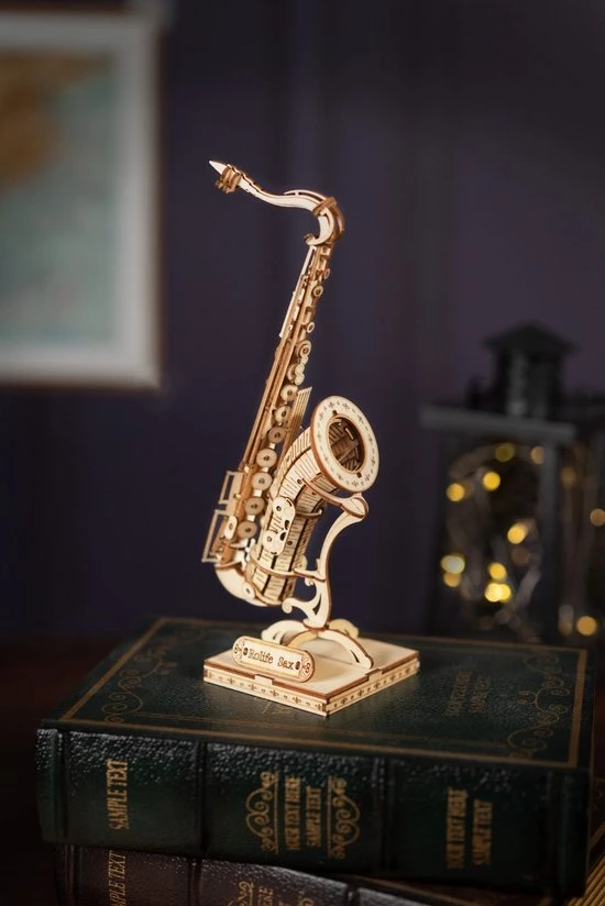 Robotime 3D Houten Puzzel Muziekinstrument Saxophone, TG309, 8,5x7x23cm - 6946785116793 4 Robotime 3D Houten Puzzel Muziekinstrument Saxophone, TG309, 8,5x7x23cm - 6946785116793 - Afbeelding 2
