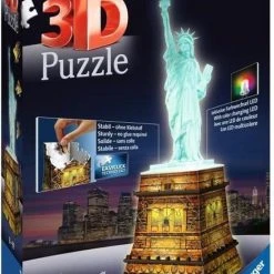 Ravensburger Statue Of Liberty Night Edition- 3D Puzzel Gebouw - 108 Stukjes -Exporteren puzzels winkel 550x834 1