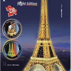 Ravensburger Eiffeltoren Night Edition- 3D Puzzel Gebouw - 216 Stukjes -Exporteren puzzels winkel 550x837